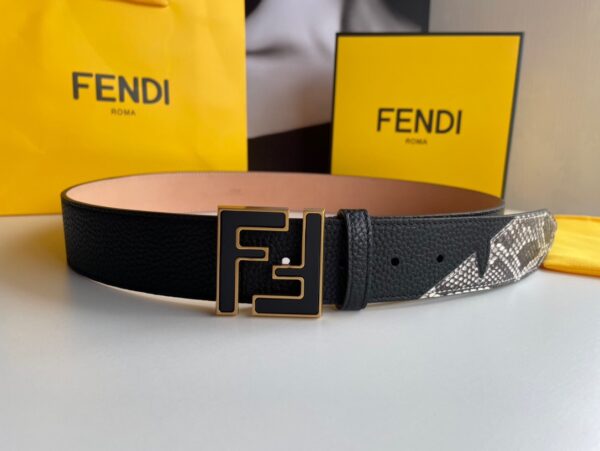 1:1 Replica Fendi Belt With Double F Buckle Black For Women, Women Belt