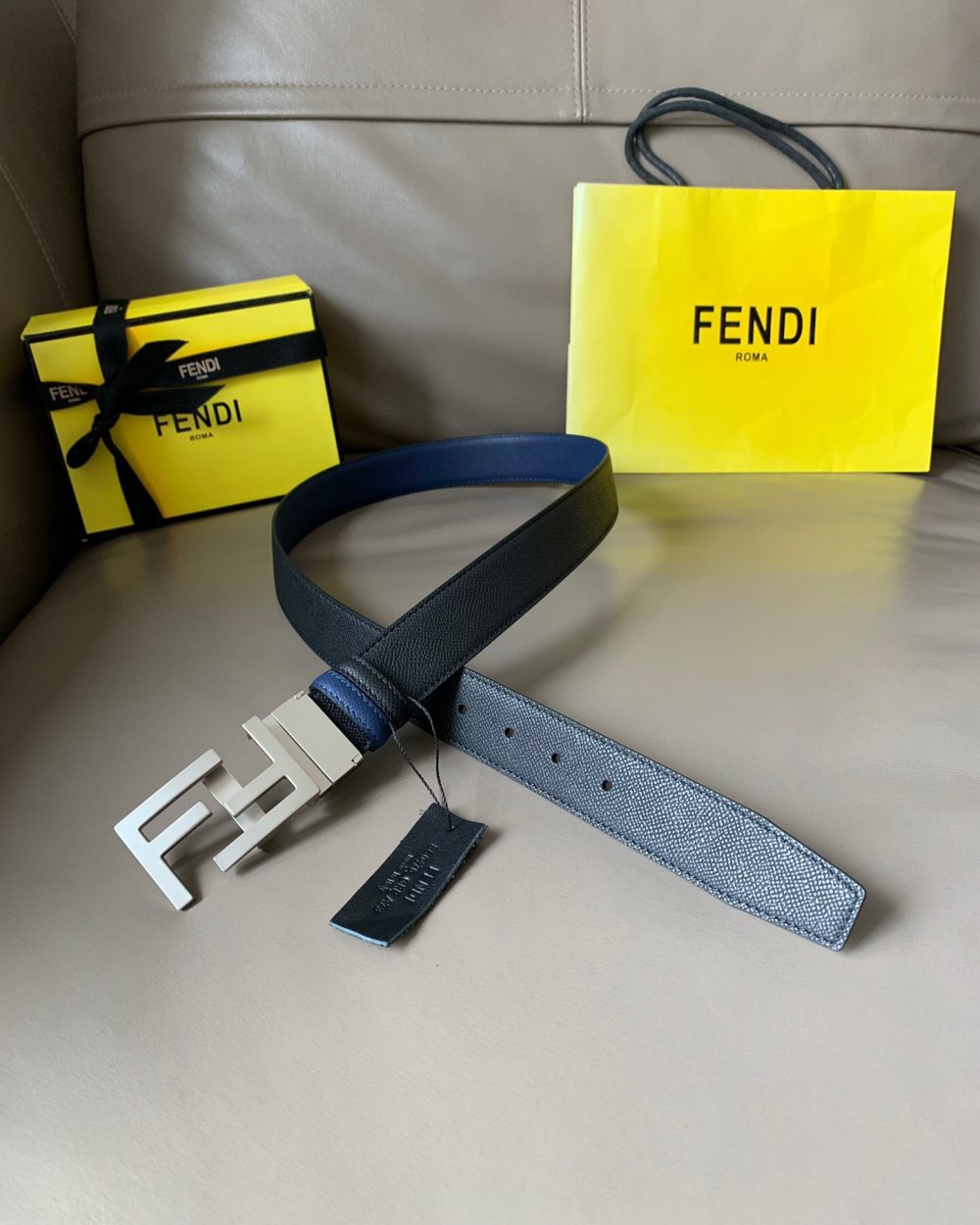 1:1 Replica Fendi Belt With Double F Buckle Black For Women, Women Belt