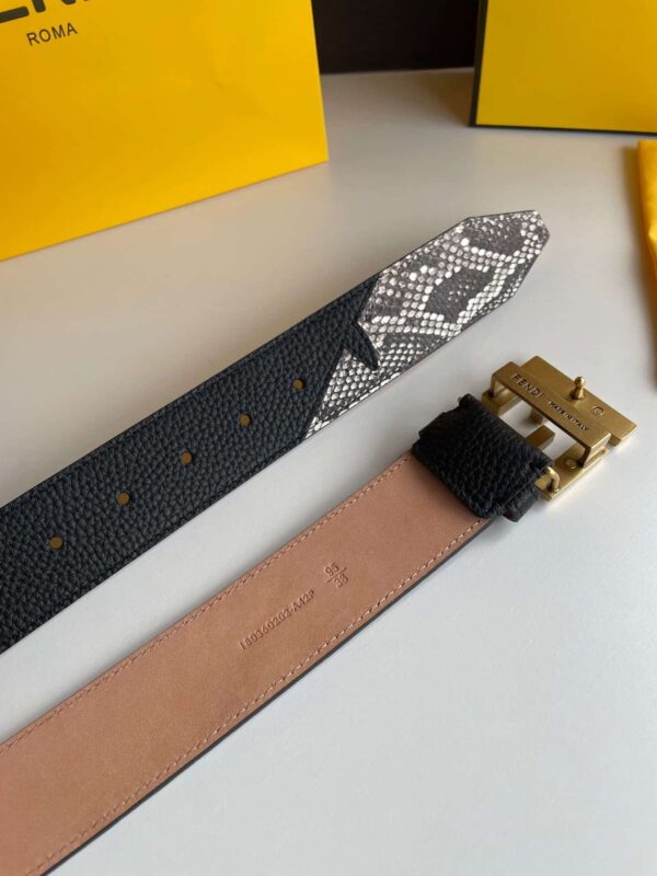 1:1 Replica Fendi Belt With Double F Buckle Black For Women, Women Belt
