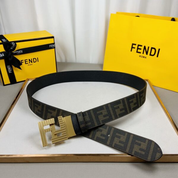1:1 Replica Fendi Belt With Double F Buckle Brown For Women, Women Belt