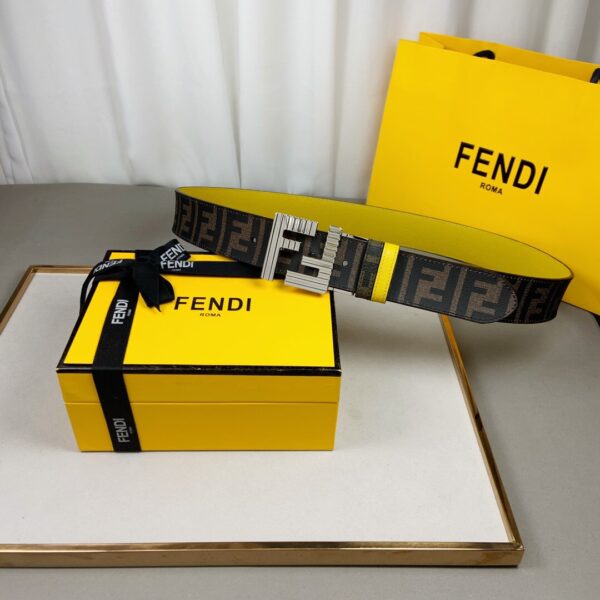 1:1 Replica Fendi Belt With Double F Buckle Brown For Women, Women Belt