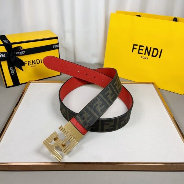 1:1 Replica Fendi Belt With Double F Buckle Brown For Women, Women Belt