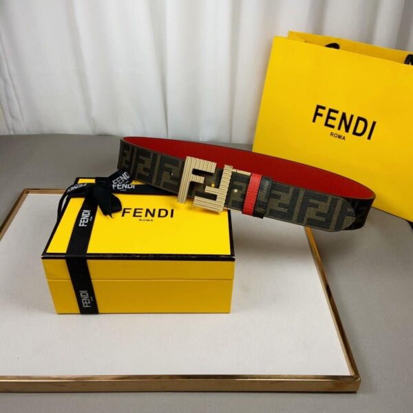 1:1 Replica Fendi Belt With Double F Buckle Brown For Women, Women Belt