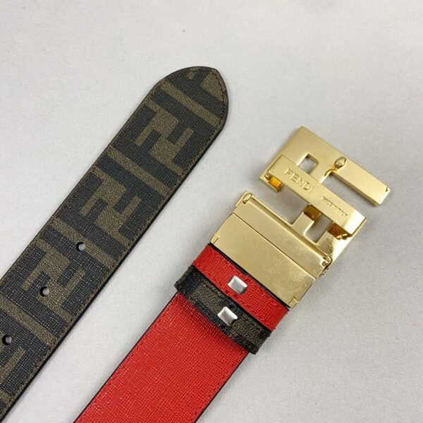1:1 Replica Fendi Belt With Double F Buckle Brown For Women, Women Belt