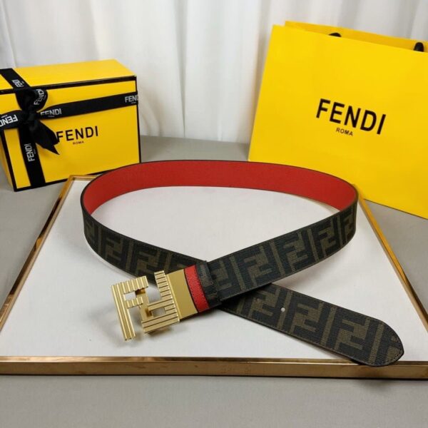 1:1 Replica Fendi Belt With Double F Buckle Brown For Women, Women Belt