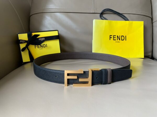 1:1 Replica Fendi Belt With Double F Buckle Grey For Women, Women Belt