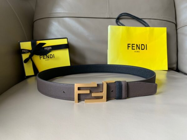 1:1 Replica Fendi Belt With Double F Buckle Grey For Women, Women Belt