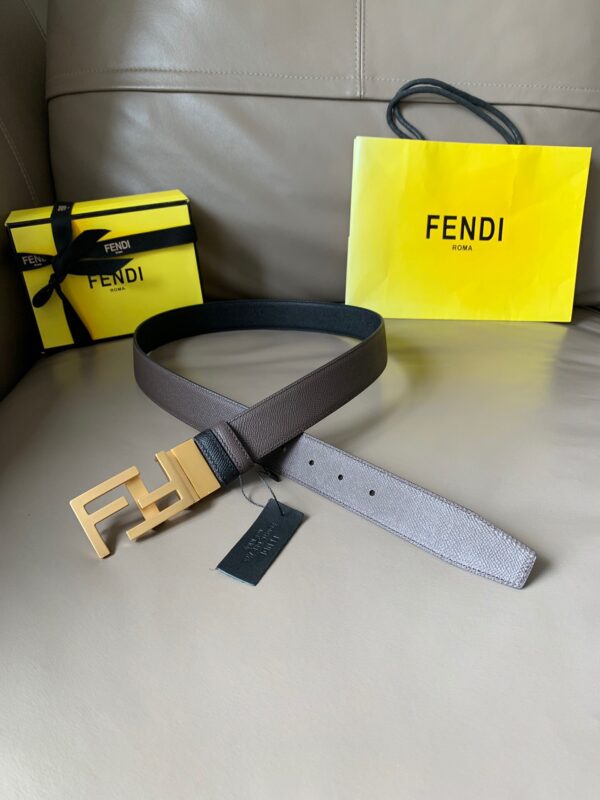 1:1 Replica Fendi Belt With Double F Buckle Grey For Women, Women Belt