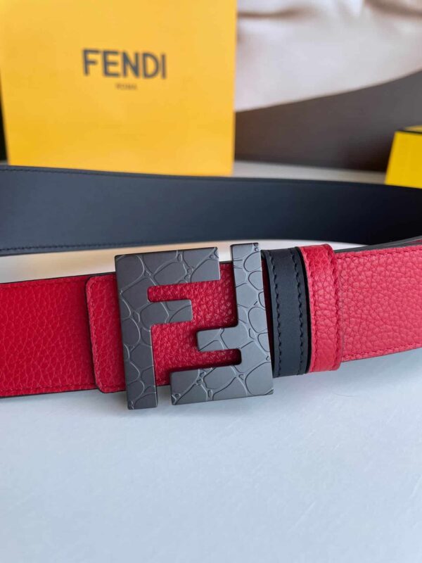1:1 Replica Fendi Belt With Double F Buckle Red For Women, Women Belt