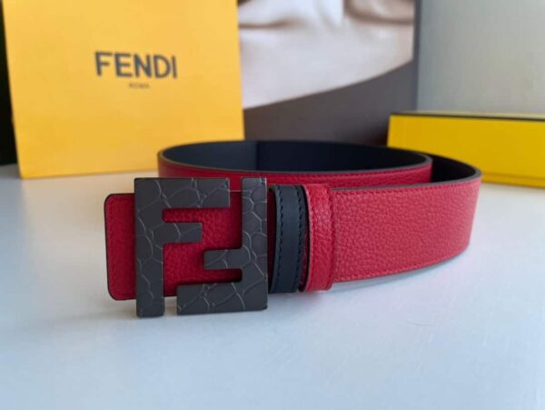 1:1 Replica Fendi Belt With Double F Buckle Red For Women, Women Belt