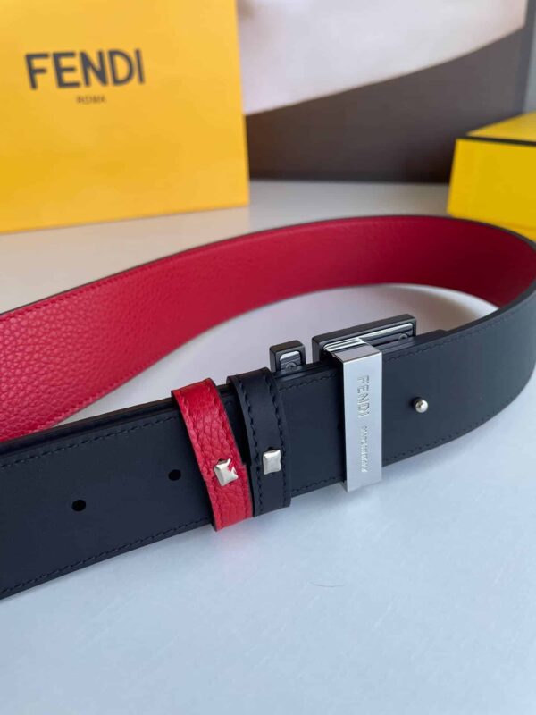 1:1 Replica Fendi Belt With Double F Buckle Red For Women, Women Belt