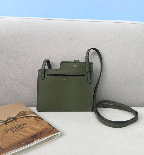 1:1 Replica Fendi Bustine 2 Pockets Mini Olive Bag For Woman 16cm/6in