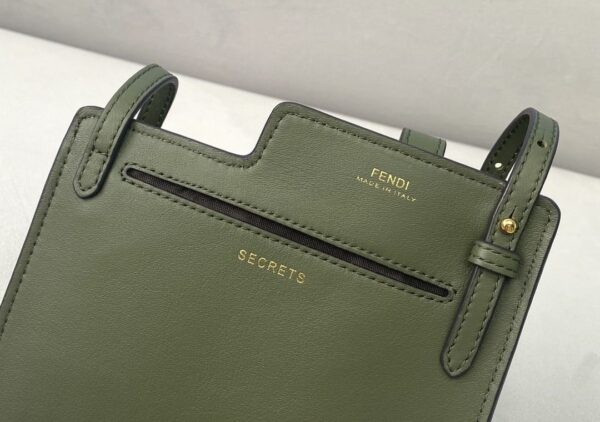 1:1 Replica Fendi Bustine 2 Pockets Mini Olive Bag For Woman 16cm/6in