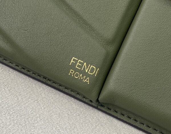 1:1 Replica Fendi Bustine 2 Pockets Mini Olive Bag For Woman 16cm/6in