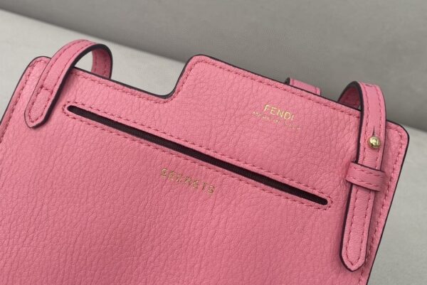 1:1 Replica Fendi Bustine 2 Pockets Mini Pink Bag For Woman 16cm/6in