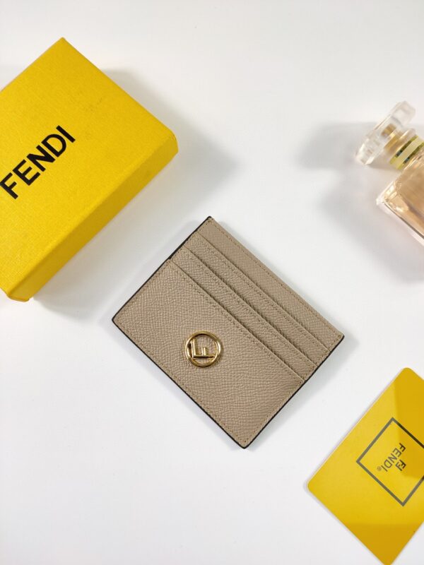 1:1 Replica Fendi Card Case Flat Beige For Women 4in/10cm FF 8M0445A18BF0E65