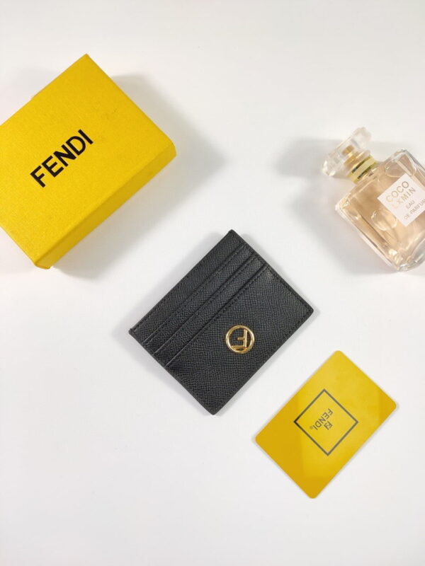 1:1 Replica Fendi Card Case Flat black For Men 4in/10cm FF 8M0445A18BF0KUR