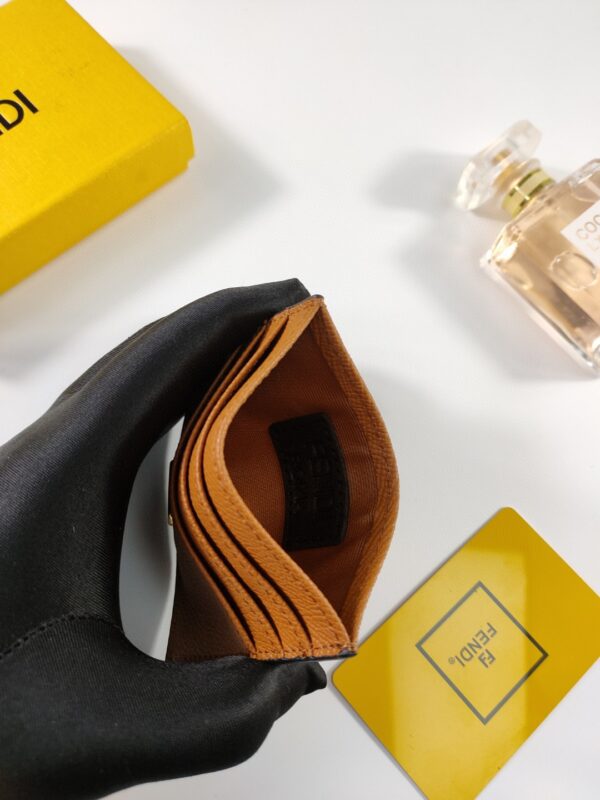 1:1 Replica Fendi Card Case Flat Brown For Women 4in/10cm FF