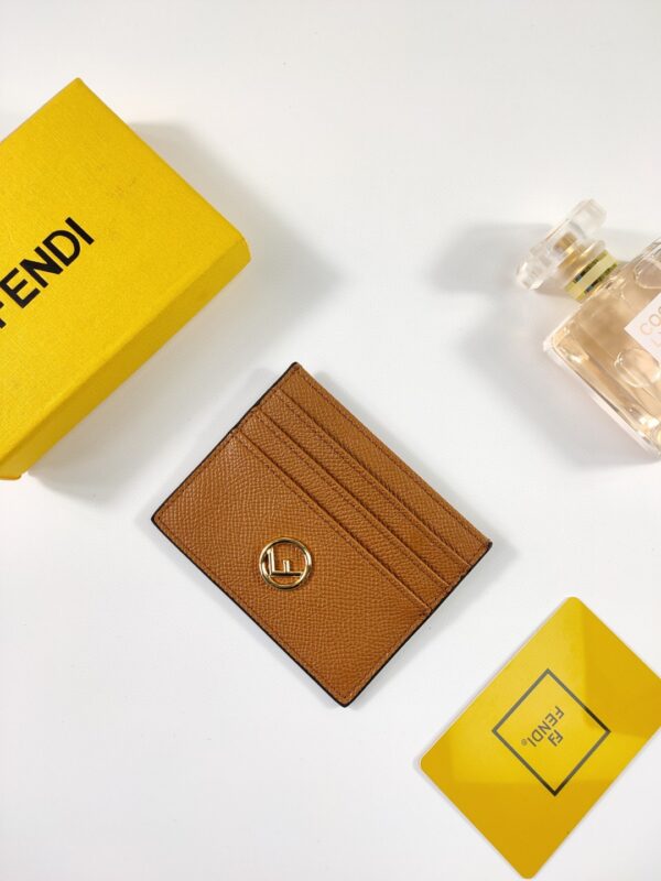 1:1 Replica Fendi Card Case Flat Brown For Women 4in/10cm FF