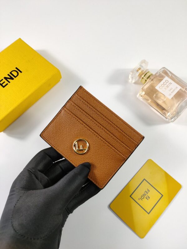 1:1 Replica Fendi Card Case Flat Brown For Women 4in/10cm FF