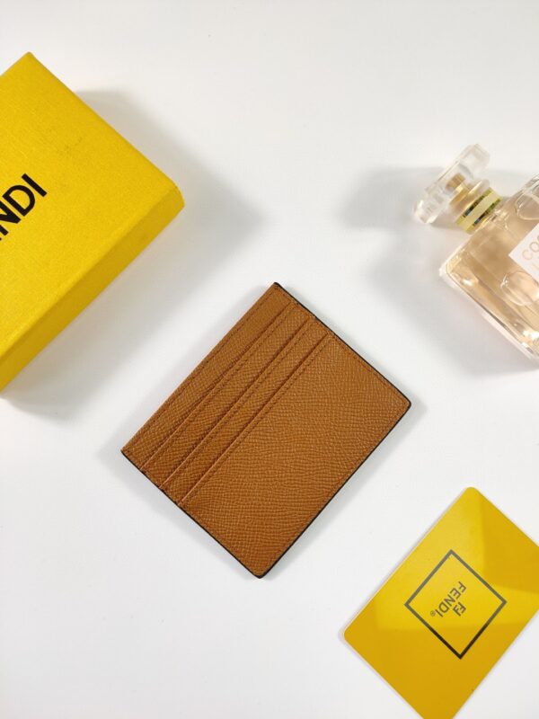 1:1 Replica Fendi Card Case Flat Brown For Women 4in/10cm FF