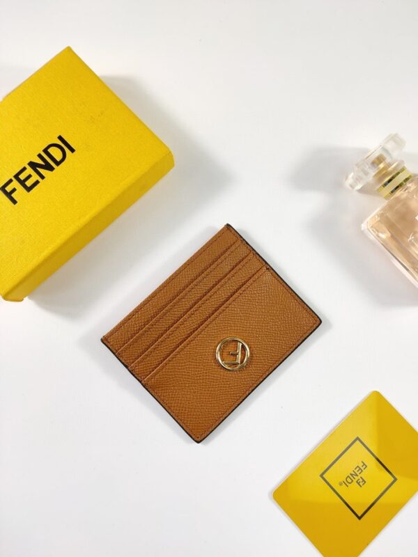 1:1 Replica Fendi Card Case Flat Brown For Women 4in/10cm FF