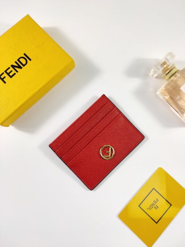 1:1 Replica Fendi Card Case Flat Red For Women 4in/10cm FF 8M0445A18BF0MVV