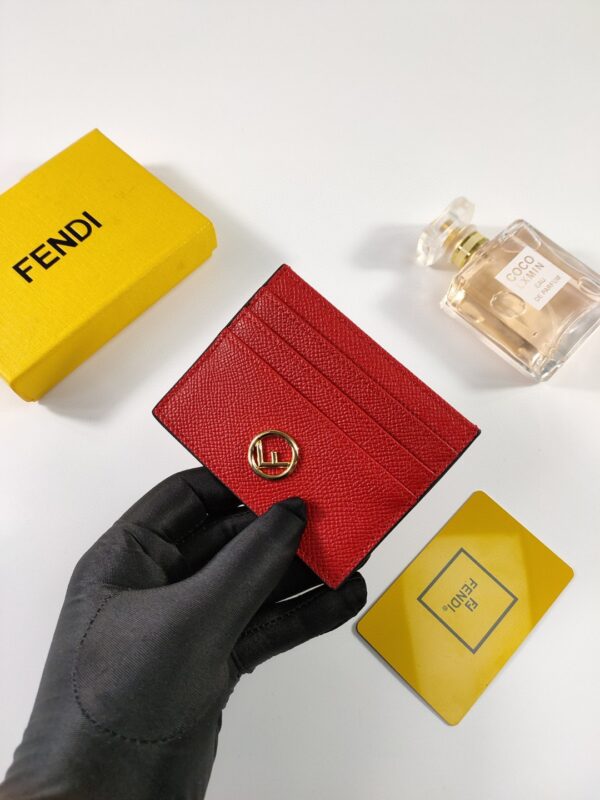1:1 Replica Fendi Card Case Flat Red For Women 4in/10cm FF 8M0445A18BF0MVV