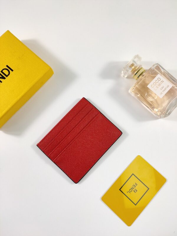 1:1 Replica Fendi Card Case Flat Red For Women 4in/10cm FF 8M0445A18BF0MVV