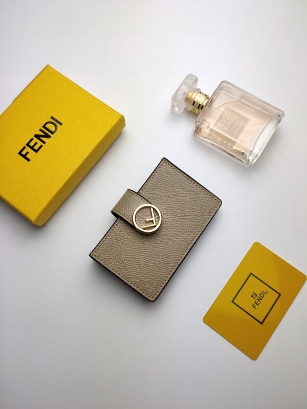 1:1 Replica Fendi Card Holder Light Grey With Light Grey Gusseted Card Holder For Women 4in/10cm FF 8M0301A18BF0E65