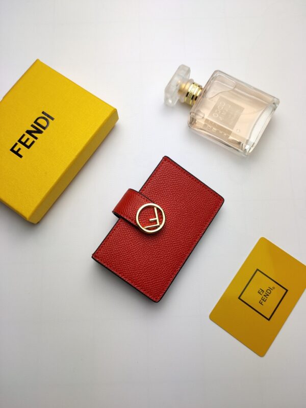 1:1 Replica Fendi Card Holder Red With Red Gusseted Card Holder For Women 4in/10cm FF