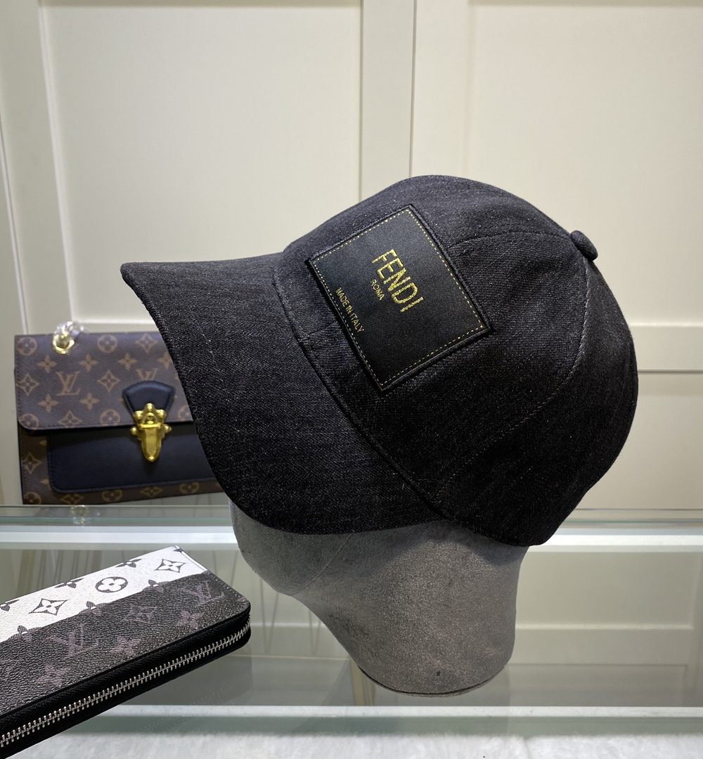 Fendi Denim Baseball Cap Black Fendi Cap