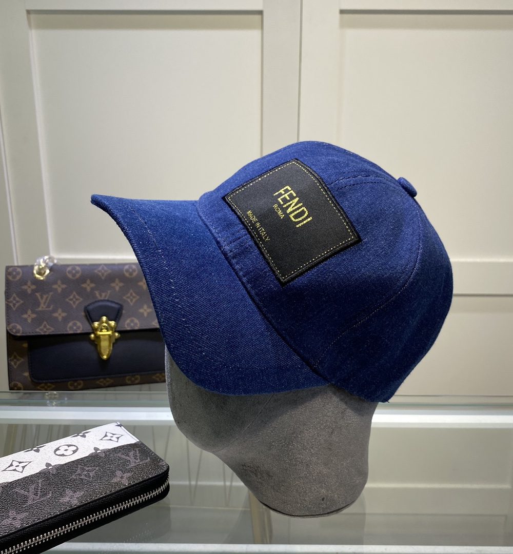 Fendi Denim Baseball Cap Blue Fendi Cap