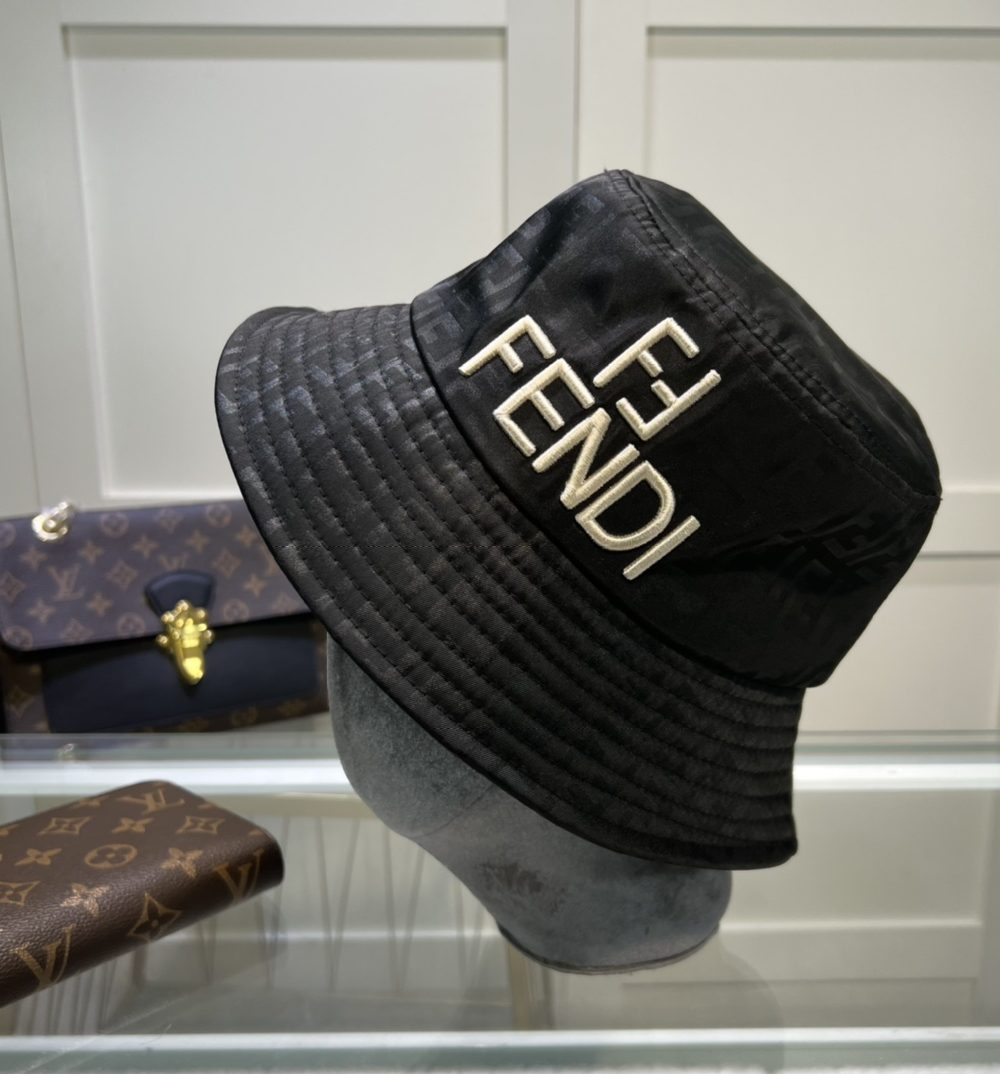 Fendi Denim Bucket Hat Black Fendi Hat