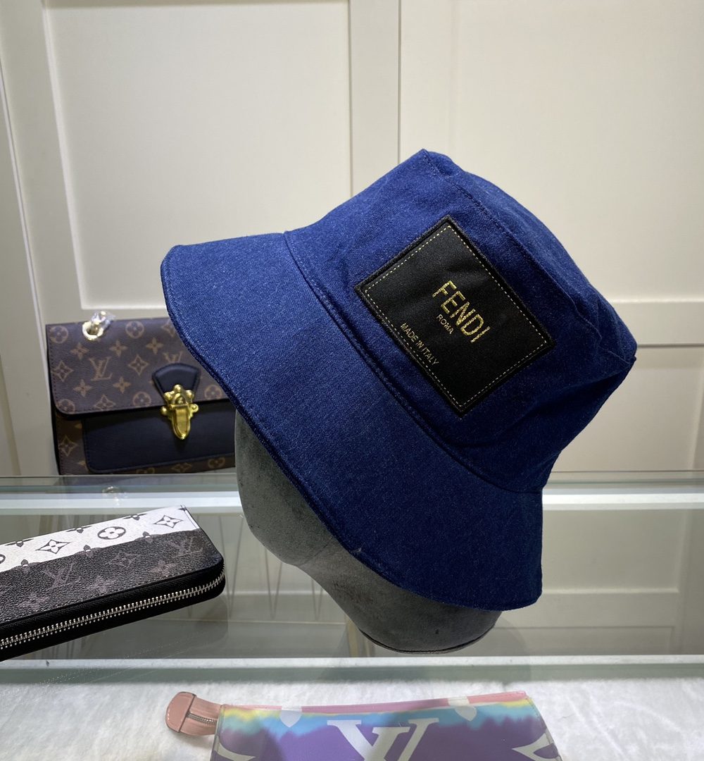 Fendi Denim Bucket Hat Blue Fendi Hat