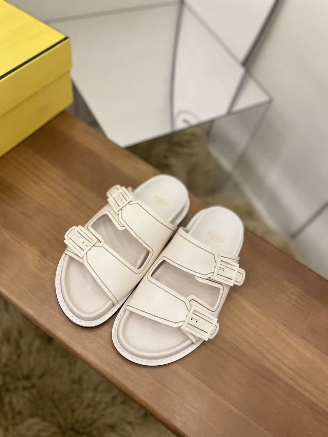 Fendi Feel Slides White For Women