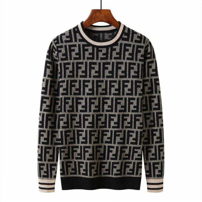 fendi ff monogram sweater black for men 3030g