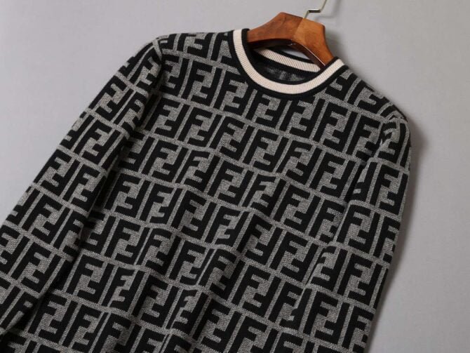 fendi ff monogram sweater black for men htubw