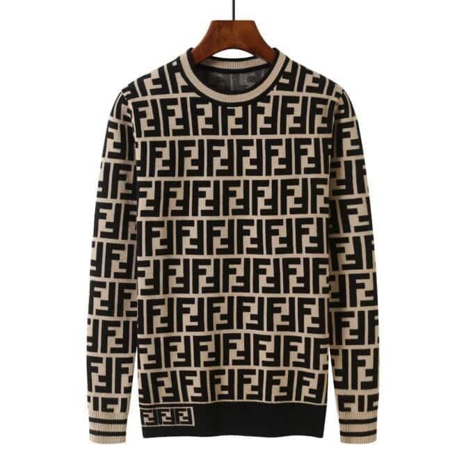 fendi ff motif sweater brown for men 3cod2