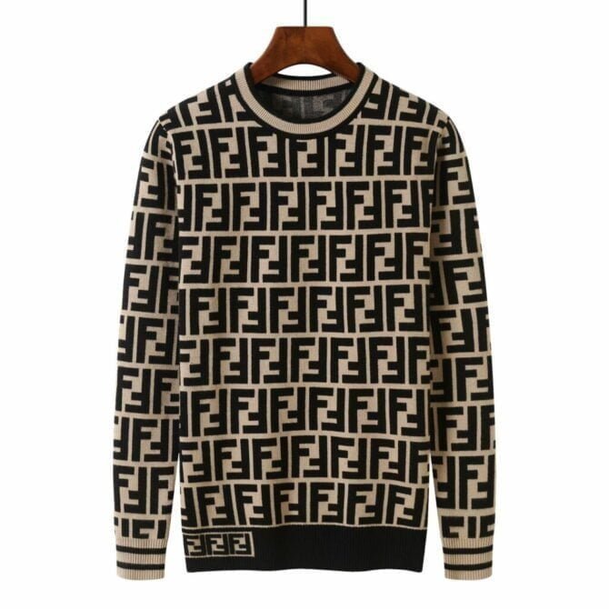 fendi ff motif sweater brown for men hrf4m