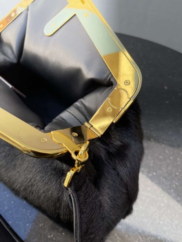 1:1 Replica Fendi First Medium Black Fox Fur Bag For Woman 32.5cm/13in