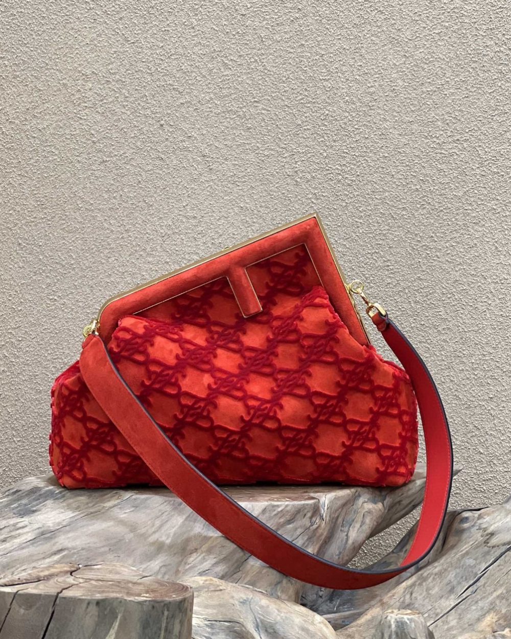 1:1 Replica Fendi First Medium Red Bag For Woman 32.5cm/13in