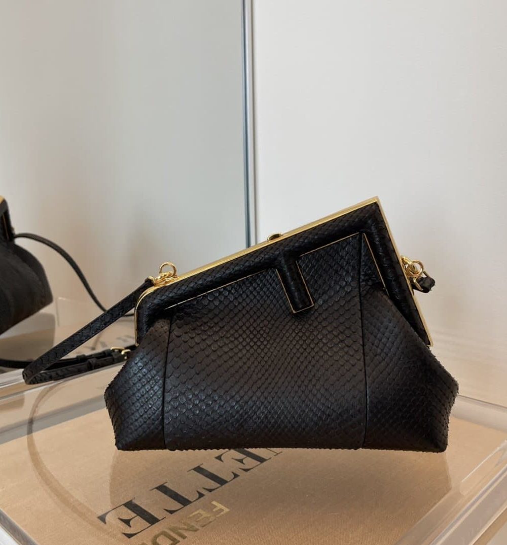 1:1 Replica Fendi First Small Black For Women, Women's Bags, Shoulder And Crossbody Bags 10.2in/26cm FF 8BP129A