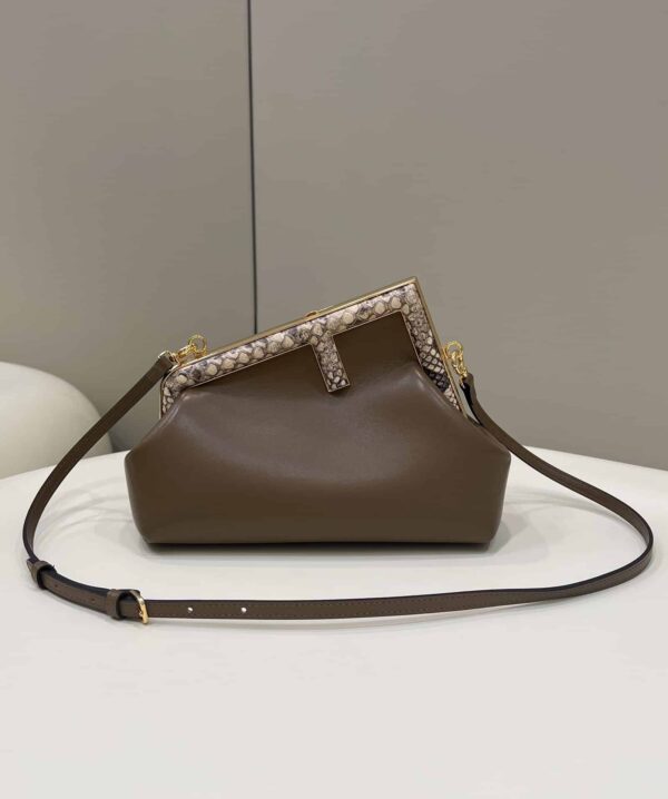 1:1 Replica Fendi First Small Dark Brown For Women, Women's HandBags, Shoulder And Crossbody Bags 10.2in/26cm FF 8BP129