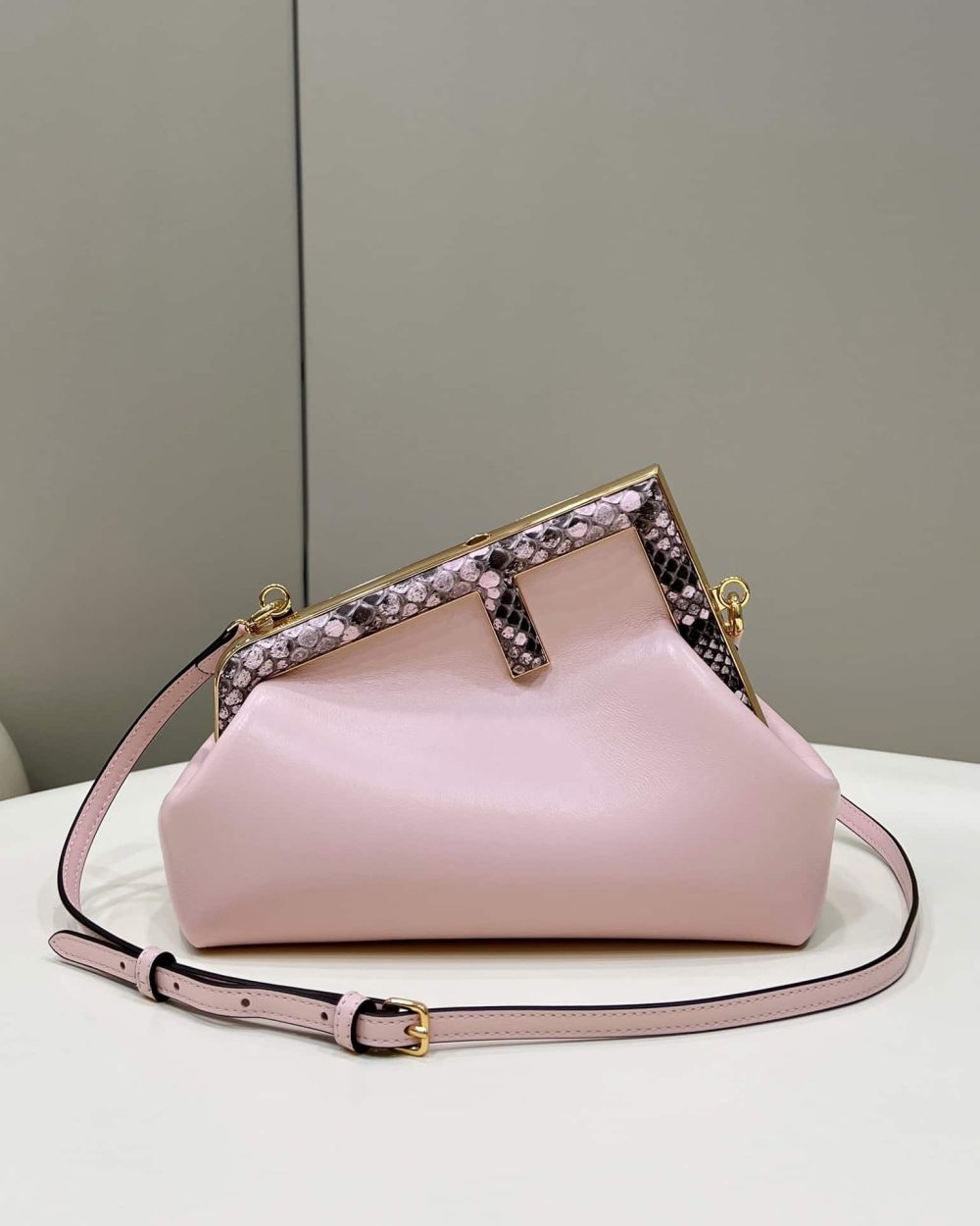 1:1 Replica Fendi First Small Pink and Pink python Bag For Woman 26cm/10in