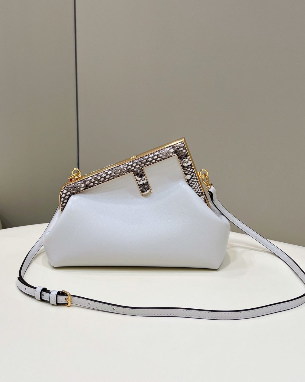 1:1 Replica Fendi First Small White For Women, Women's HandBags, Shoulder And Crossbody Bags 10.2in/26cm FF 8BP129