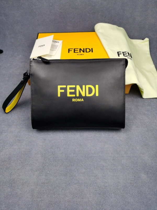 1:1 Replica Fendi Flat Pouch Black For Men 27cm/10.5in FF