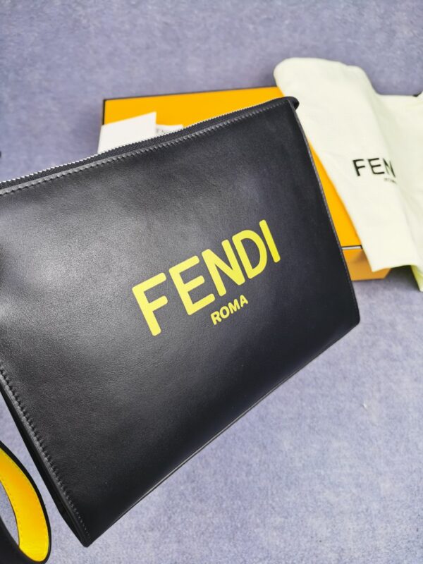 1:1 Replica Fendi Flat Pouch Black For Men 27cm/10.5in FF