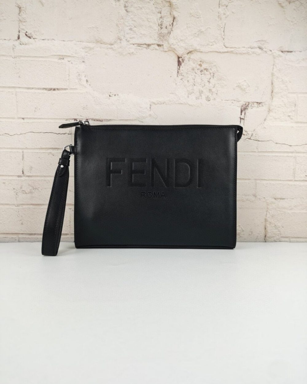 1:1 Replica Fendi Flat Pouch In Black For Men 27cm/10.5in FF 7VA491AFBFF0GXN