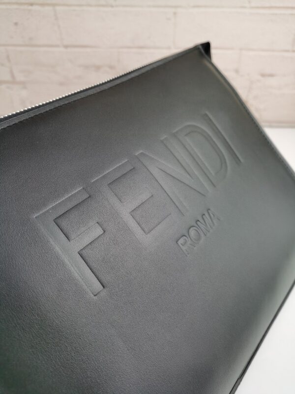 1:1 Replica Fendi Flat Pouch In Black For Men 27cm/10.5in FF 7VA491AFBFF0GXN